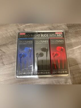 Sentry Stereo in-ear buds with mic, 3-pack